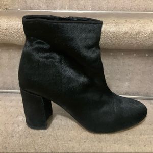 Black furry booties